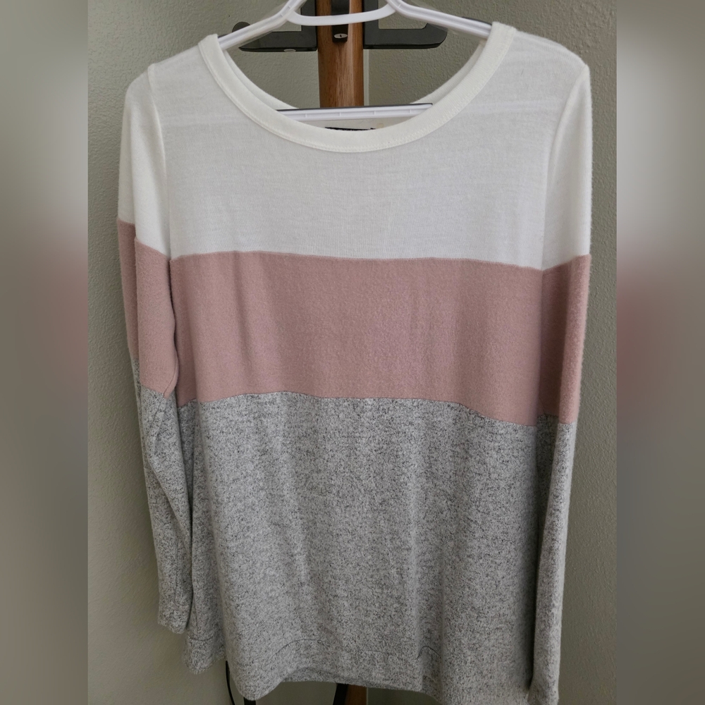 Pink Clover White and Pink Relaxed Hoodie